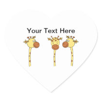 Three Giraffes Cartoon. Stickers