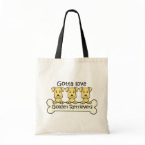 Three Golden Retrievers Canvas Bags