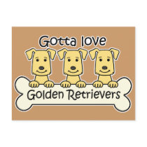 Three Golden Retrievers Postcards