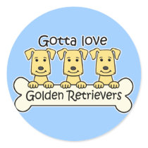 Three Golden Retrievers Round Sticker