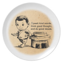 Three goods nostalgic plate