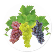 Three grapes round sticker