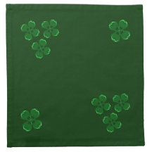 Three Green Shamrocks Cloth Napkins