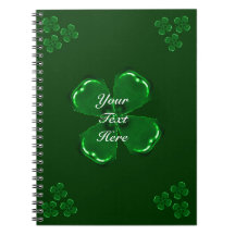 Three Green Shamrocks Notebook
