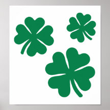 Three green shamrocks posters