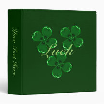 Three Green Shamrocks Vinyl Binders