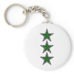 Three Green Stars Key Chain