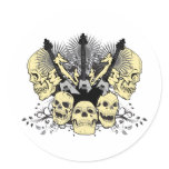 Three Guitars with Skulls stickers