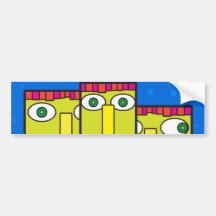 Three headed businessman bumper sticker