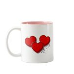 Three hearts with love mugs
