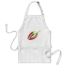 Three hot peppers aprons