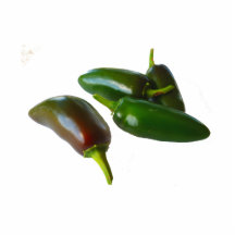 Three Jalapeno Peppers Whole Green and Red colours Photo Cut Out