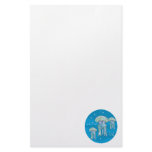 three jellyfish underwater circle design stationery design