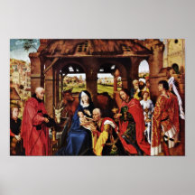 Three King Altar, Middle Panel: Adoration Poster