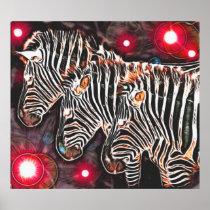 *Three Kings* Wild Zebras Poster Print