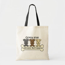Three Labrador Retrievers Canvas Bag