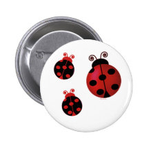 Three Ladybugs Pinback Buttons