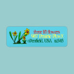 Three Li'l Flowers Return Address Shipping Label labels