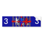 Three Lions football players bumper sticker bumper stickers
