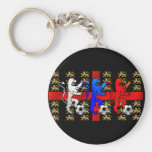 Three Lions football players car keyring Key Chain