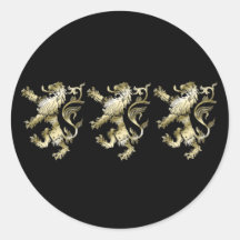 Three lions shaded gifts round stickers
