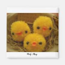 Three Little Cute Chicken Dolls Fridge Magnet