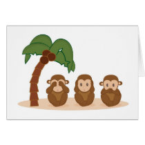 Three little monkeys - três macaquinhos cartao