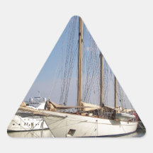 Three Masted Yacht Triangle Sticker