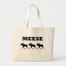 Three Meese Funny T-Shirt Canvas Bags