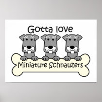 Three Miniature Schnauzers Poster