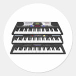 Three Modern Keyboards: Synthesizers: Round Stickers