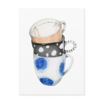 Three Mugs Postcard