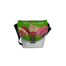 Three Mustached Cupcakes messenger bags