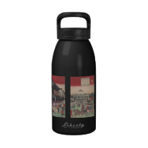 Three Panel Scene of Tokyo Water Bottle water bottles