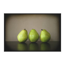 Three pears still life photograph on canvas canvas prints