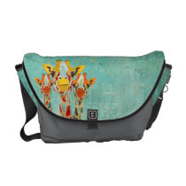 Three Peeking Giraffes Messenger Bag messenger bags