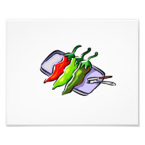 Three Peppers Fork Knife on Tray Graphic