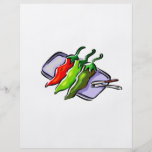 Three Peppers Fork Knife on Tray Graphic Flyer Design