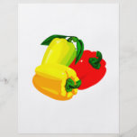 Three peppers graphic red yellow green full color flyer