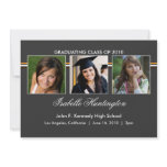 Three Photos Bar Slate Graduation Announcement invitations