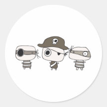 Three pirates brown stickers