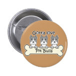 Three Pitbulls Button