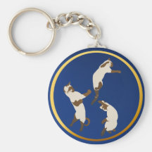 Three Playful Siamese Keychains