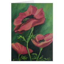 Three Poppies Greeting Cards