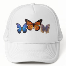 Three Pretty Butterflies Mesh Hat