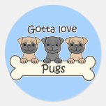 Three Pugs Sticker