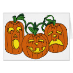 Three Pumpkins Greeting Cards
