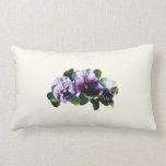 Three Purple Pansies Throw Pillows