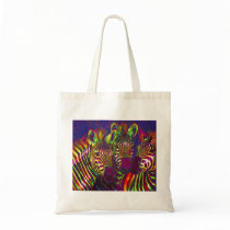 three rainbow zebras bag