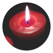 Three Red Candles Round Stickers